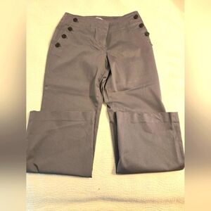 Loft Petite Ladies Gray Wide Leg Sailor Style Pants